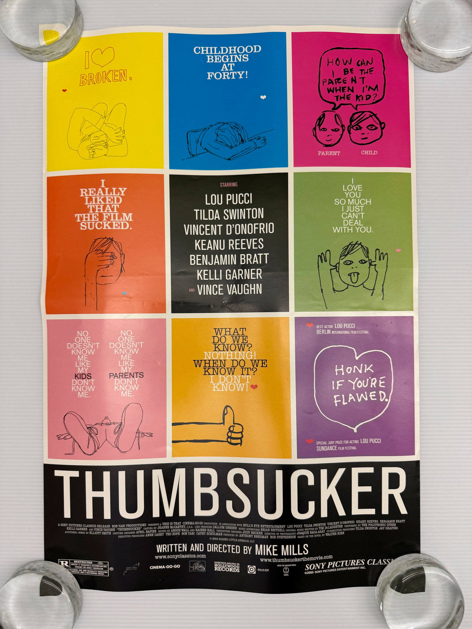 THUMBSUCKER: THUMBSUCKER. 14 X 20. TILDA SWINTON. KEANU REEVES. BANJAMIN BRATT.