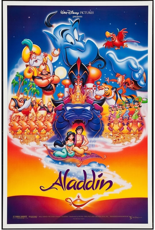 Aladdin, 1992: Aladdin, 1992, 27"x41" Rolled/never used/double sided