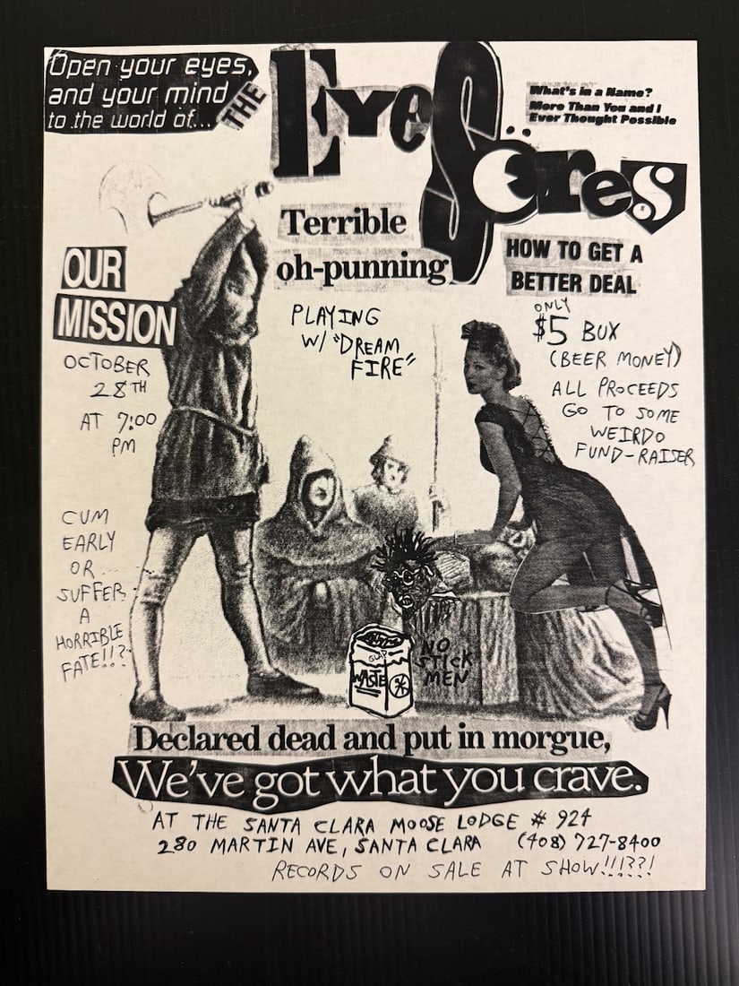Eye Sores - Dream Fire - Moose Lodge Santa Clara: Handbill. Eye Sores - Dream Fire - Moose Lodge Santa Clara
