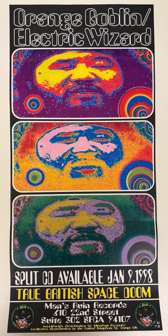 ORANGE GOBLIN - ELECTRIC WIZARD - MAN’S RUIN RECORDS POSTER: ORANGE GOBLIN - ELECTRIC WIZARD - MAN’S RUIN RECORDS POSTER.