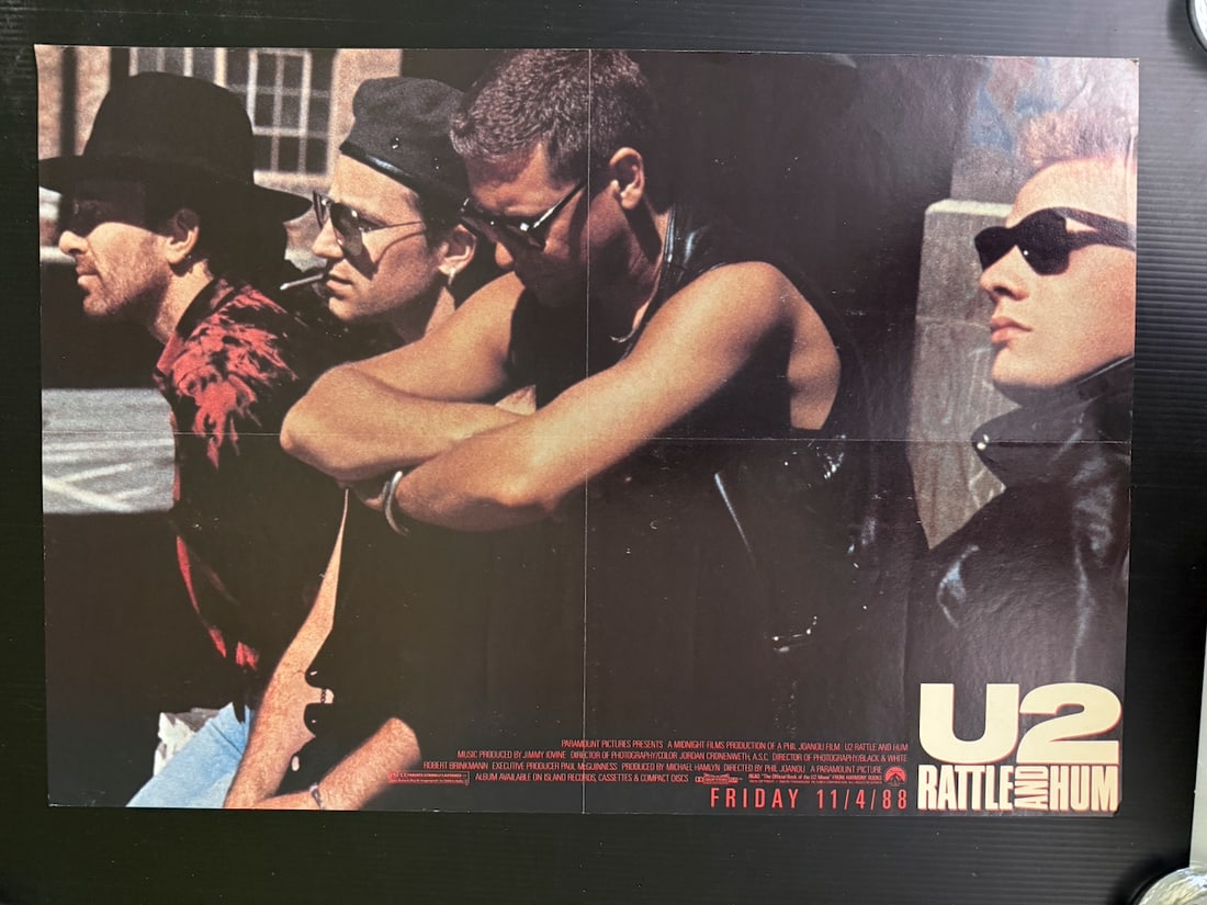 U2 - RATTLE AND HUM POSTER: U2 - RATTLE AND HUM POSTER - FOLDED AS DISTRIBUTED