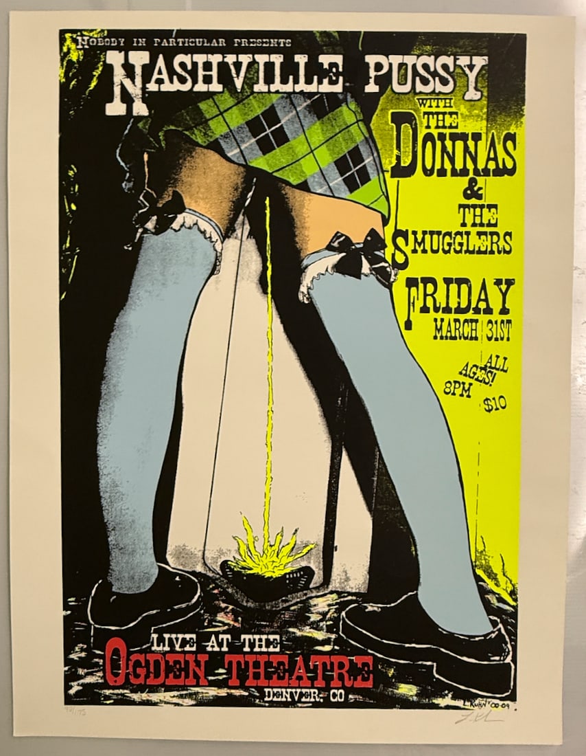 NASHVILLE PUSSY - SIGNED ART BY KUHN: NASHVILLE PUSSY - SIGNED ART BY KUHN AND NUMBERED