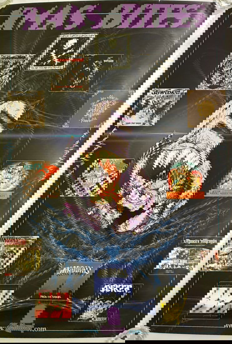 EPITAPH RECORDS PROMO POSTER: EPITAPH RECORDS PROMO POSTER FEATURING PENNYWISE, RANCID, VOODOO GLOW SKULLS, NOFX, MADBALL, MORE