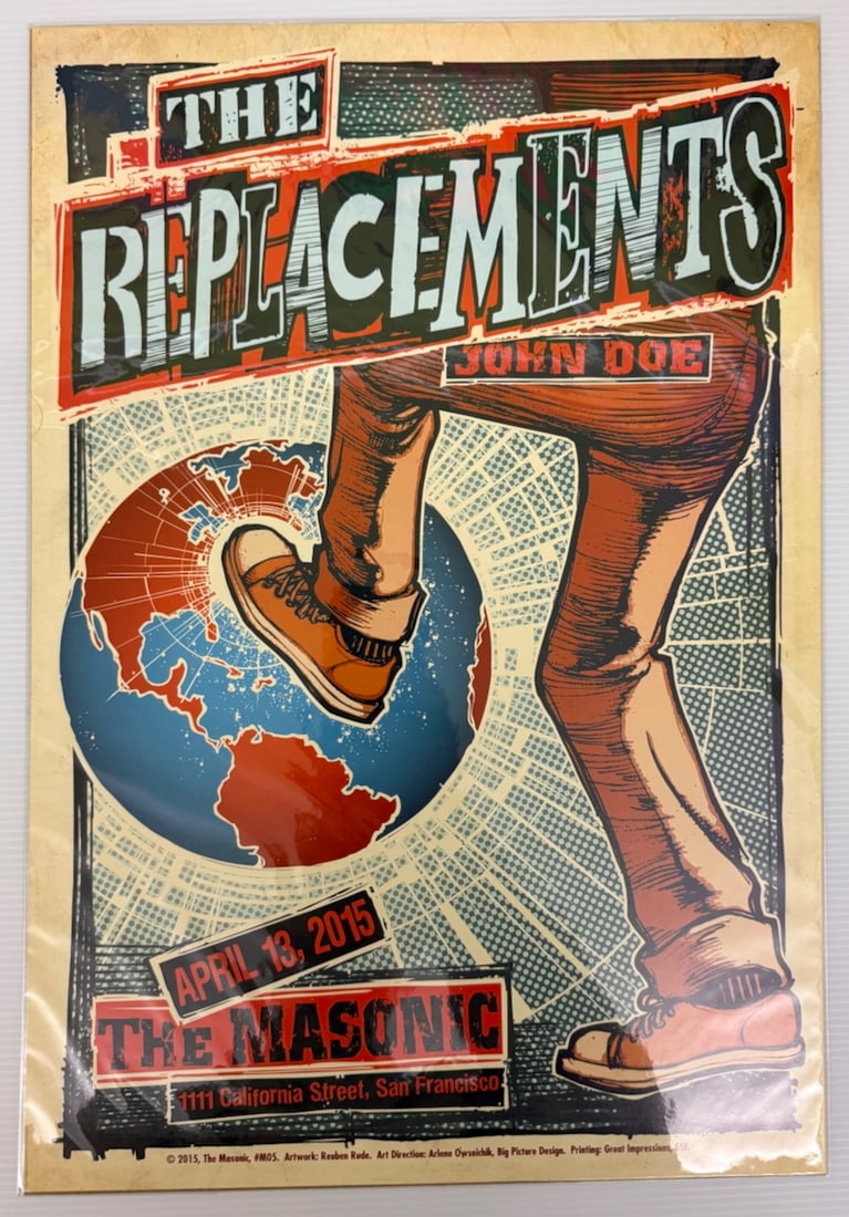 THE REPLACEMENTS - AT THE MASONIC 2015: THE REPLACEMENTS - AT THE MASONIC 2015. ORIGINAL. Designer: Reuben Rude
