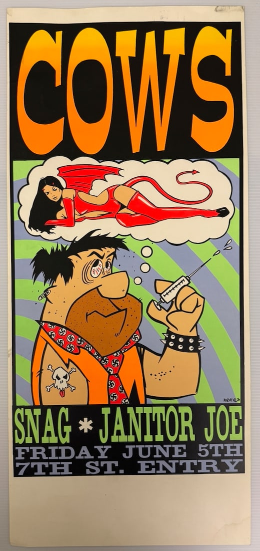 COWS - SCREENPRINT - AT 7TH STREET ENTRY - FIRST AVE MPLS: COWS - SCREENPRINT - AT 7TH STREET ENTRY - FIRST AVE MPLS. 1992 FRANK KOZIK