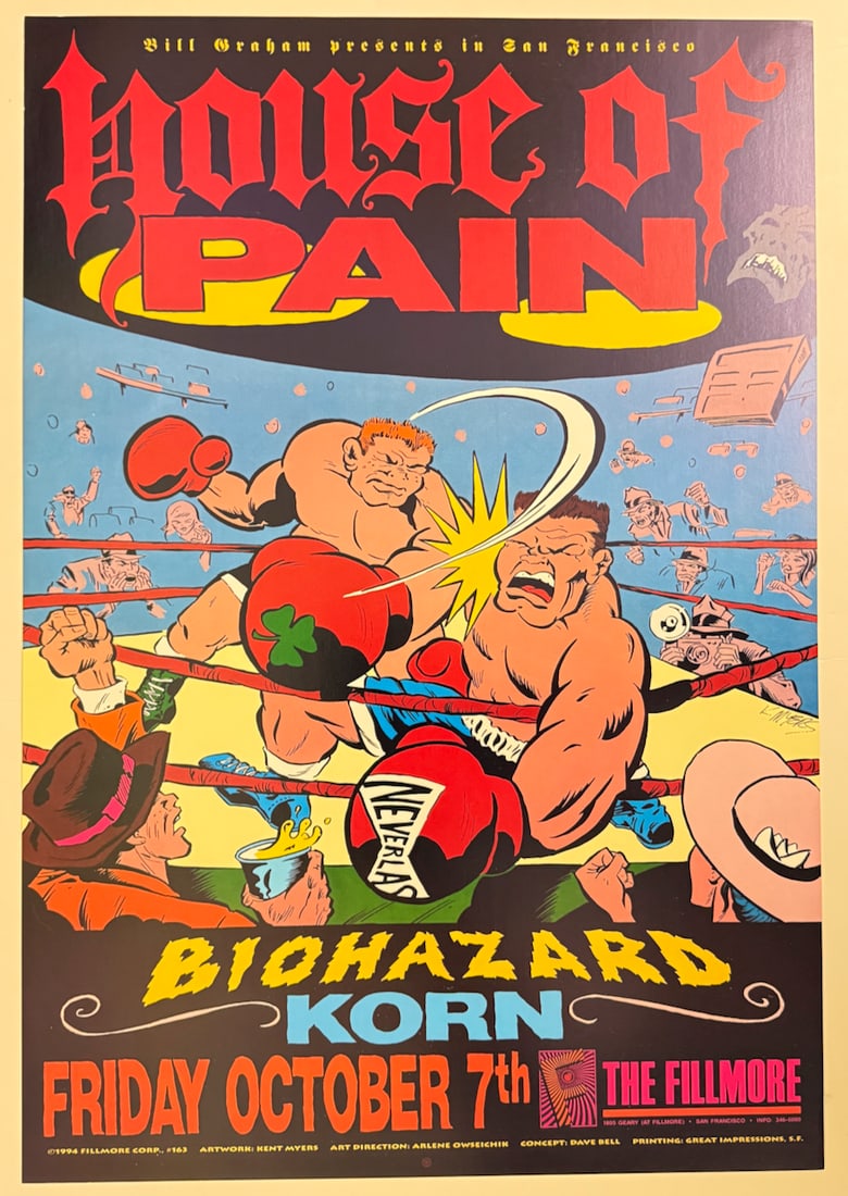 HOUSE OF PAIN - BIOHAZARD - KORN PRINT: HOUSE OF PAIN - BIOHAZARD - KORN PRINT. FILLMORE.