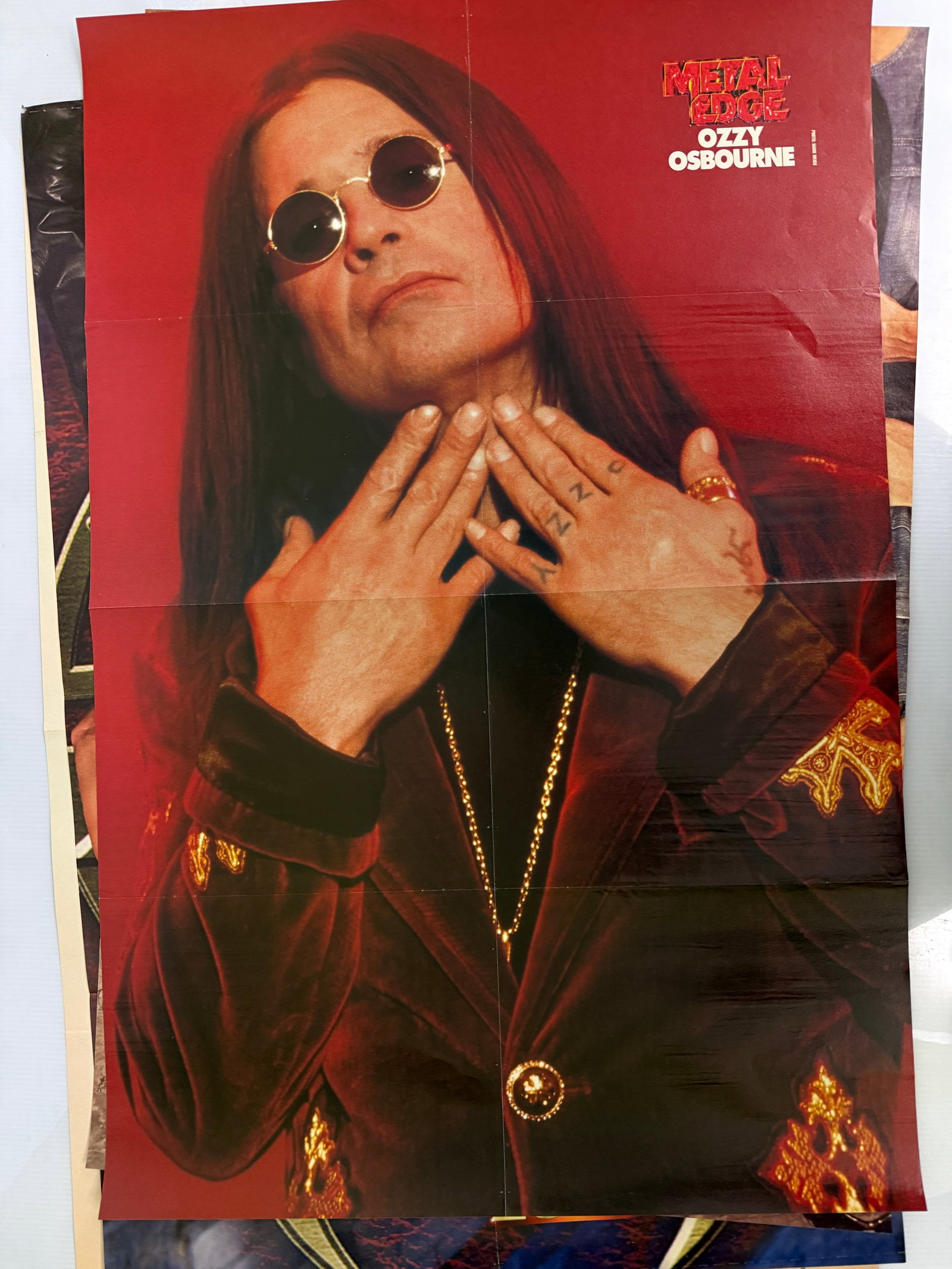 OZZY OSBOURNE - 3 DOORS DOWN - METAL EDGE MAGAZINE POSTERS: OZZY OSBOURNE - 3 DOORS DOWN - METAL EDGE MAGAZINE POSTERS. About 20 x 30. Folded as distributed in the magazine.