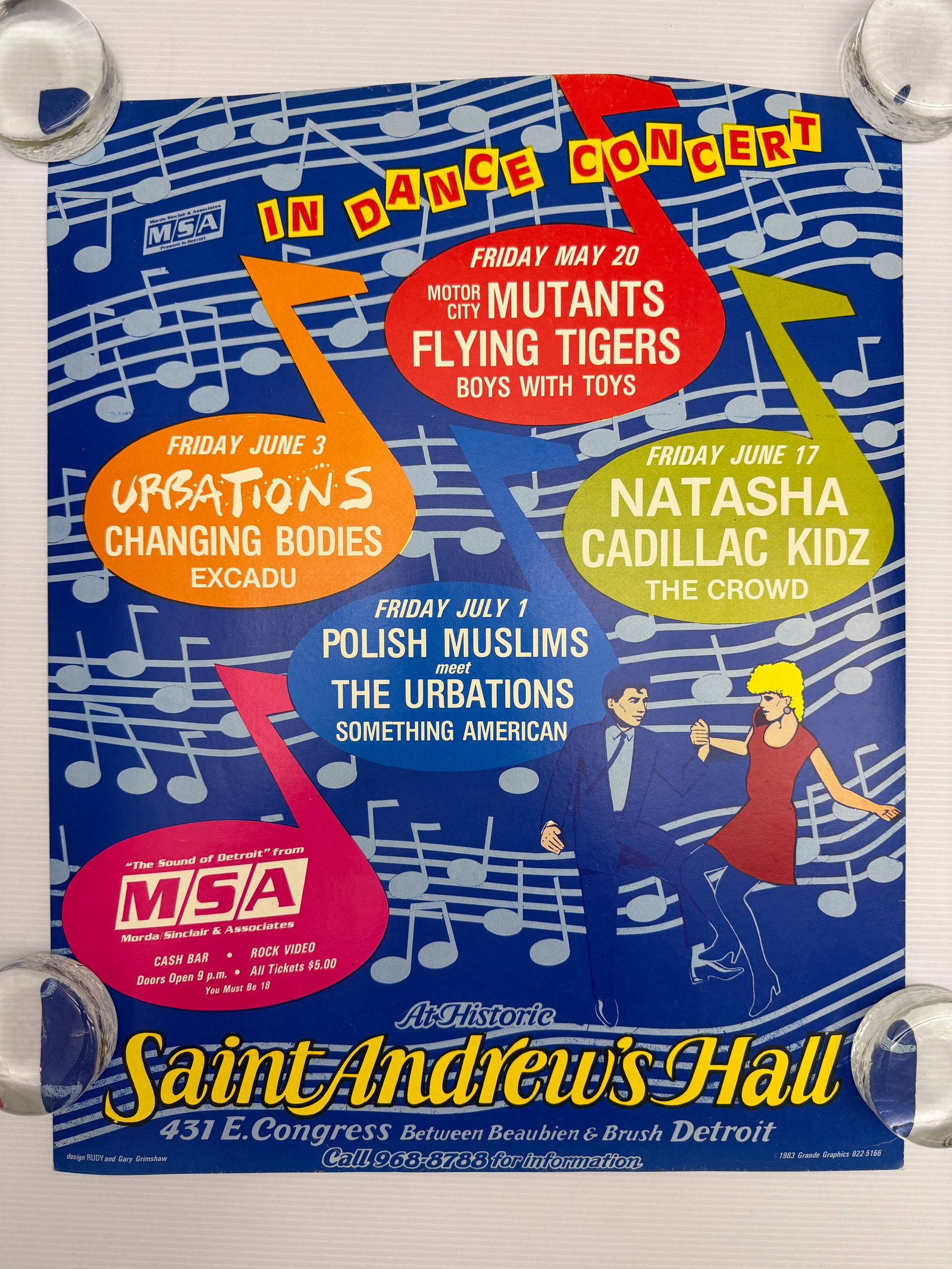 PUNK - SKA - POLKA PARODY - MULTI-EVENT POSTER: PUNK - SKA - POLKA PARODY - MULTI-EVENT POSTER. SAINT ANDREW'S HALL IN DETROIT. FEATURING MOTOR CITY MUTANTS (PUNK). URBATIONS (SKA) AND POLISH MUSLIMS (POLKA PARODY) AND MORE !
