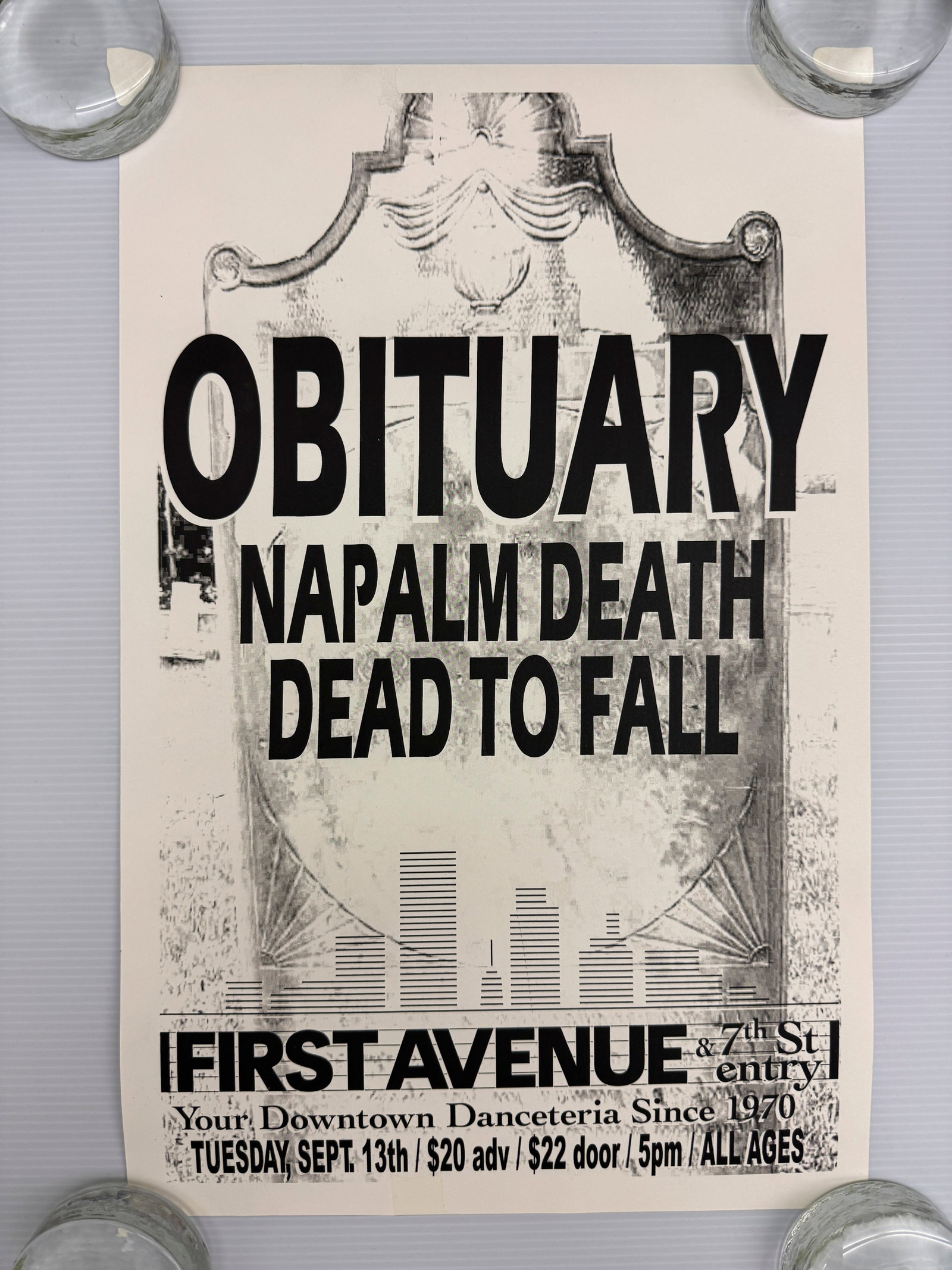 OBITUARY / NAPALM DEATH - FIRST AVE. MINNEAPOLIS: OBITUARY / NAPALM DEATH - FIRST AVE. MINNEAPOLIS WITH DEAD TO FALL.