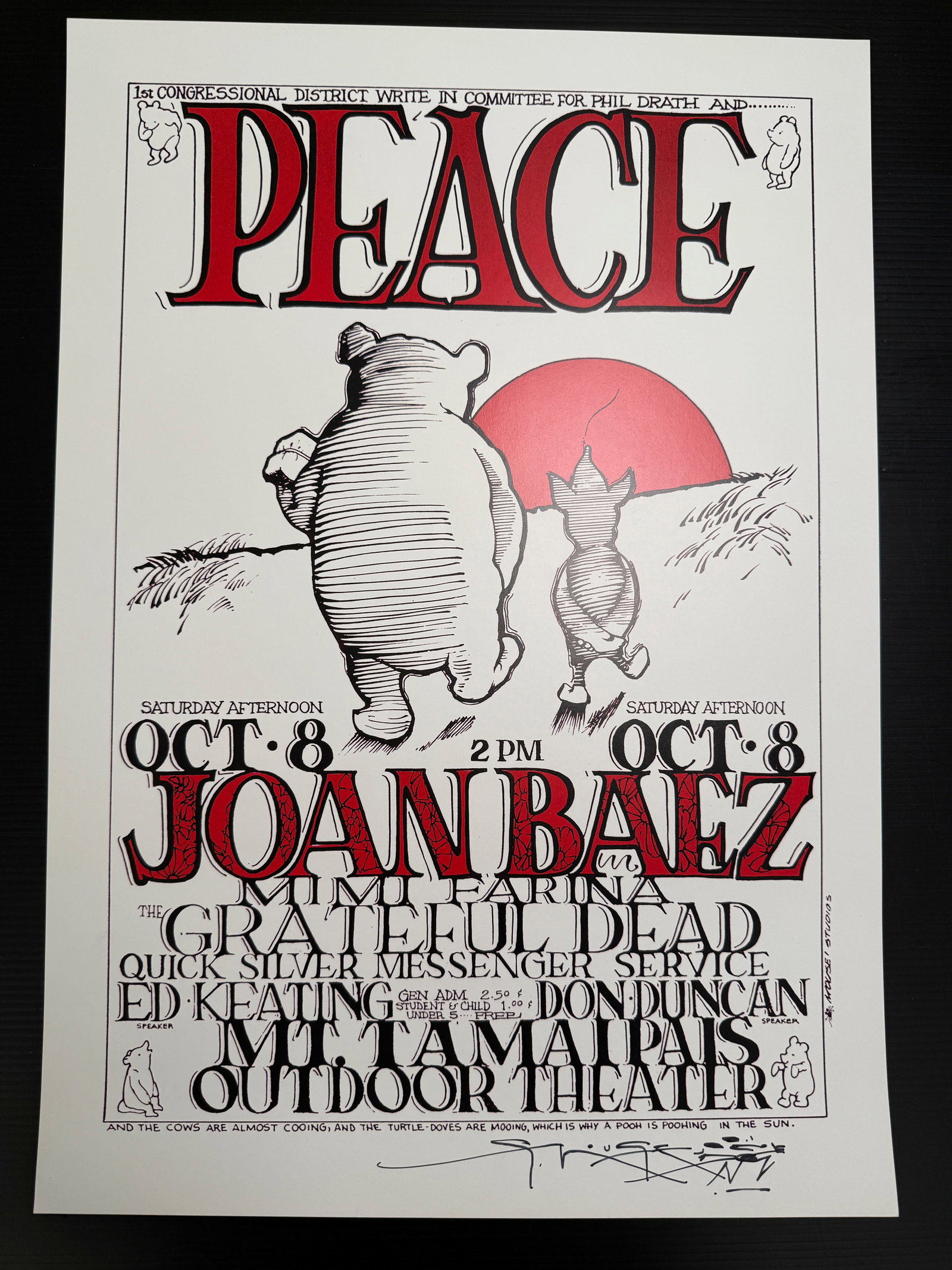 GRATEFUL DEAD - SIGNED BY STANLEY MOUSE - AOR 2.325 (1 of 1)