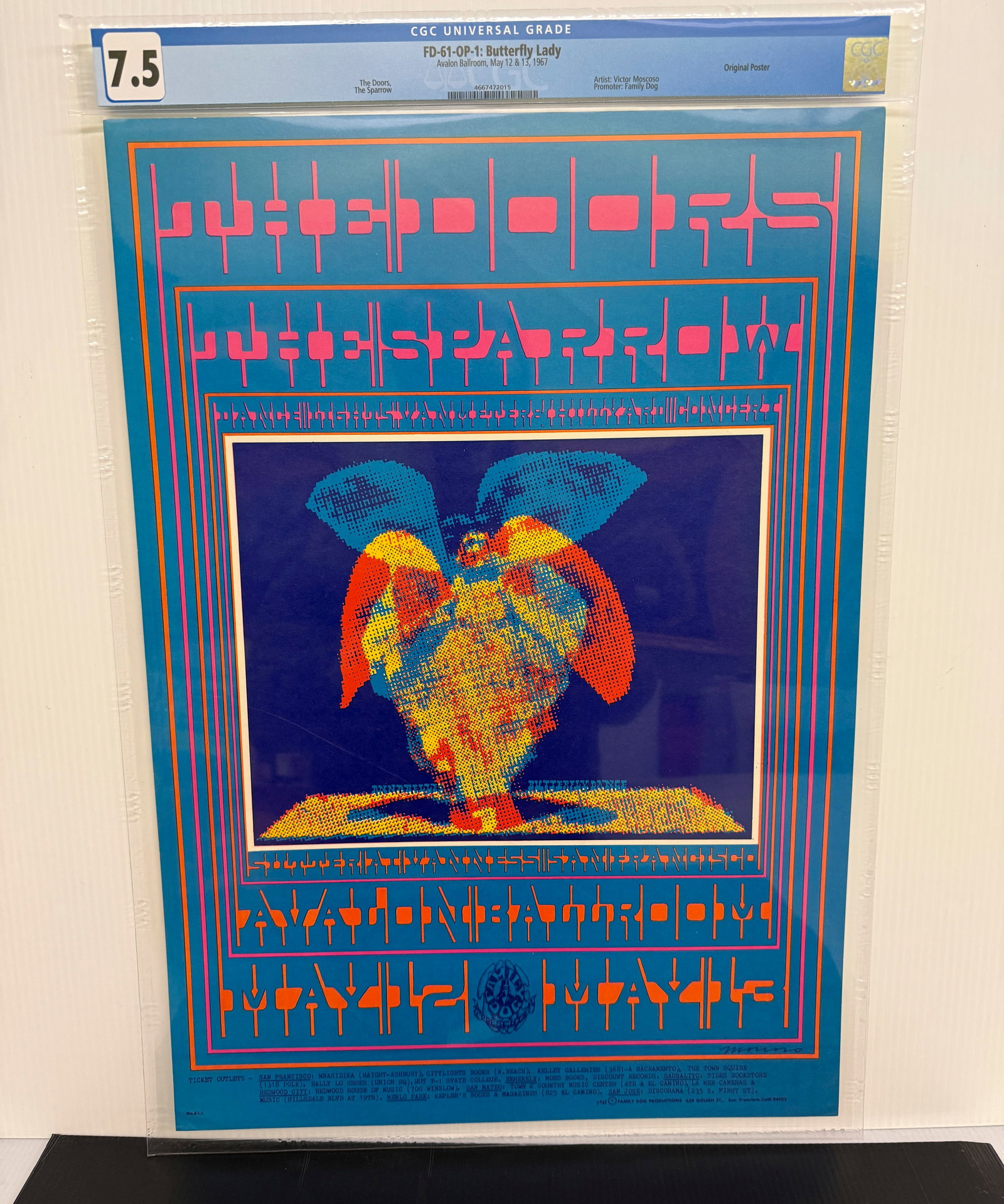 FD61 - THE DOORS - BUTTERFLY LADY - 1ST - GRADED 7.5: FD61 - THE DOORS - BUTTERFLY LADY - 1ST - GRADED 7.5