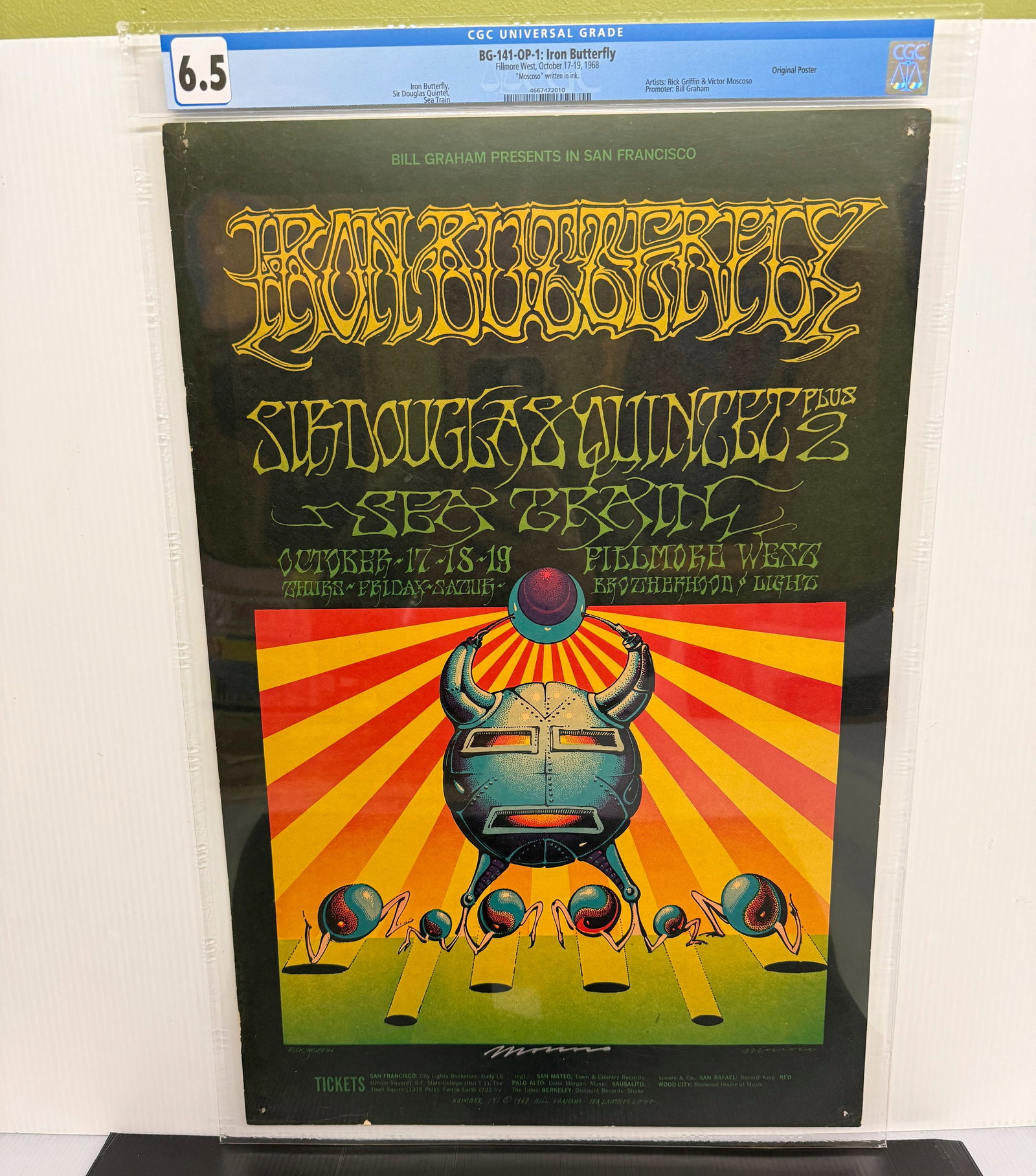 BG141 - IRON BUTTERFLY - 1ST - GRADED 6.5 - SIGNED (1 of 1)