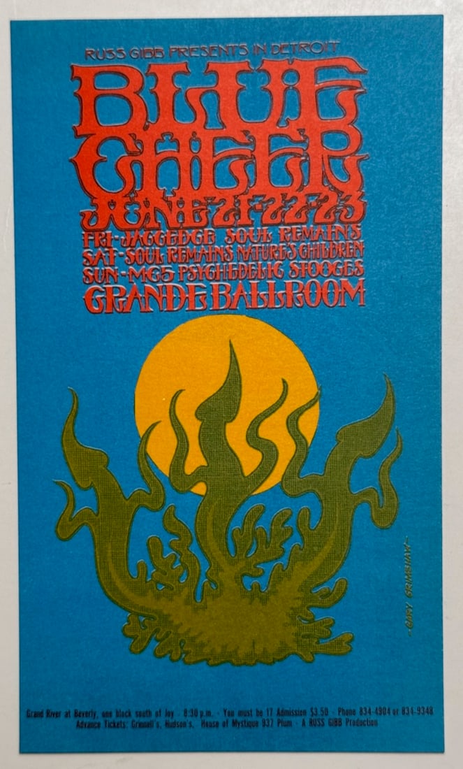 RARE BLUE CHEER GRANDE BALLROOM ORIGINAL POSTCARD (1 of 2)