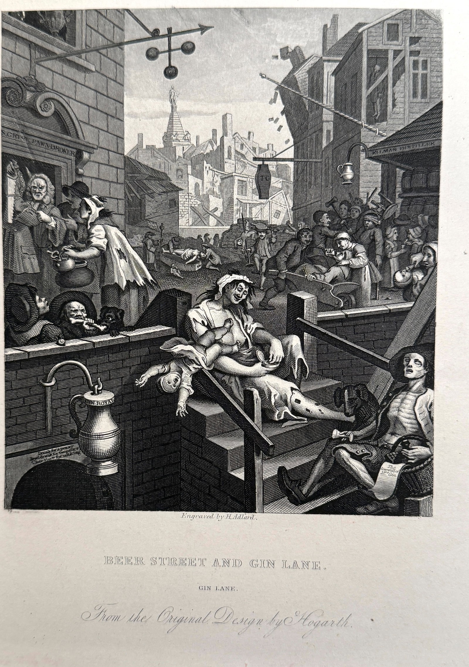 THREE BOOKPLATES FROM William Hogarth FEATURING GIN LANE - 5