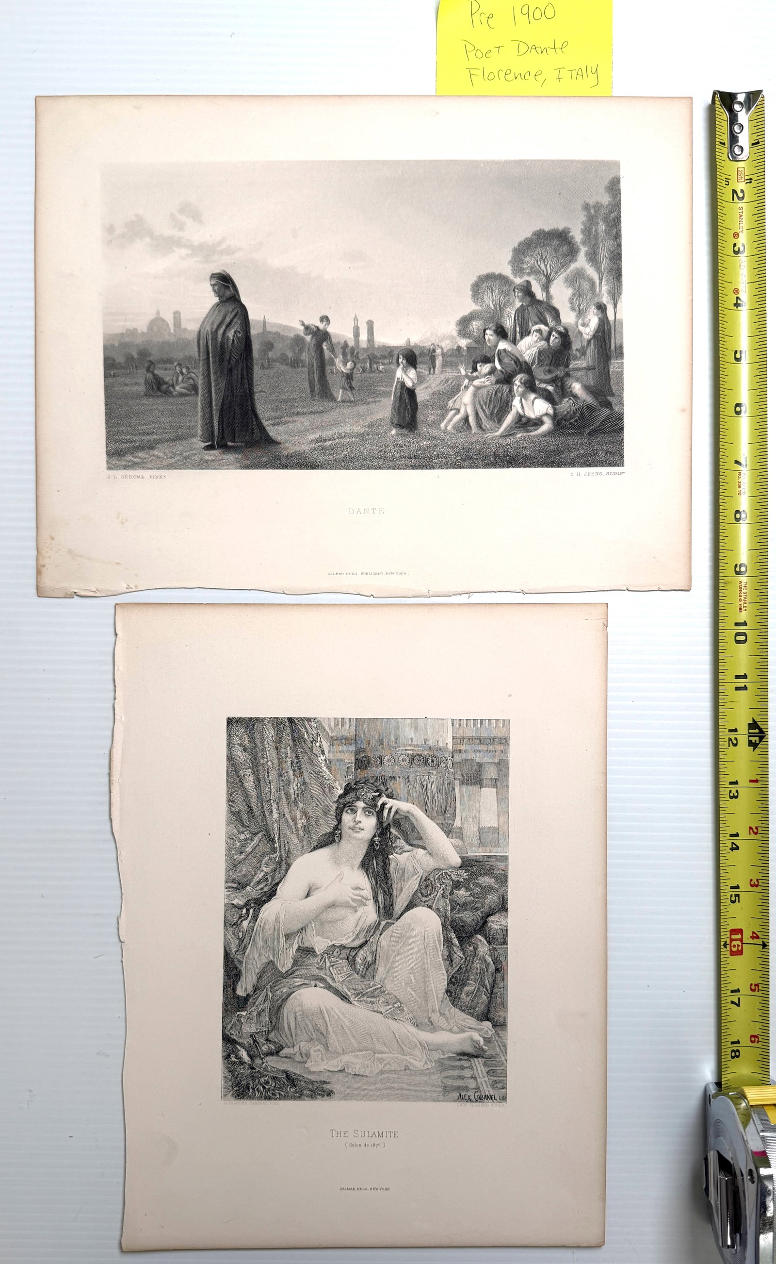 Two antique art prints, from a 19th-century - Dante - 2