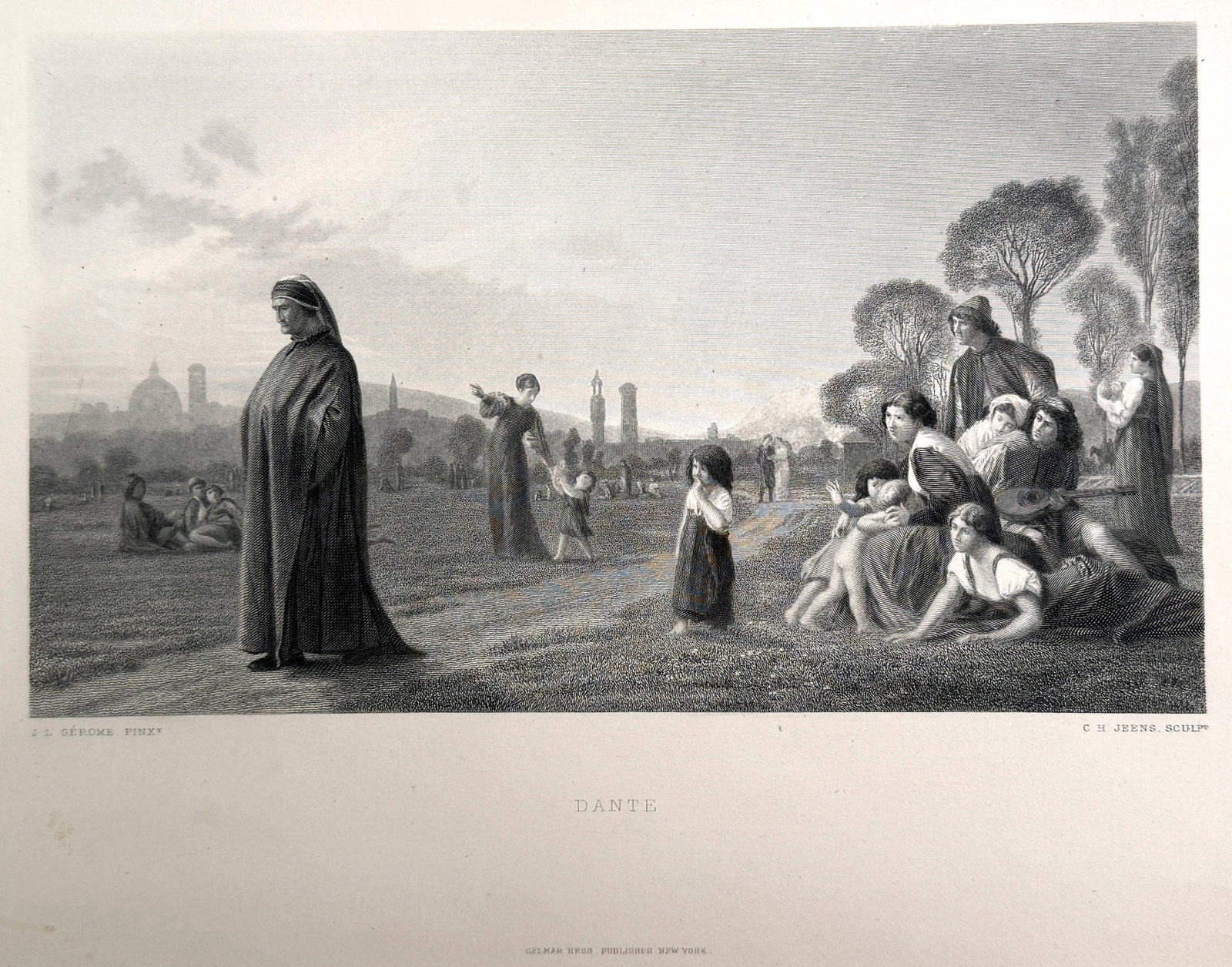 Two antique art prints, from a 19th-century - Dante - 4