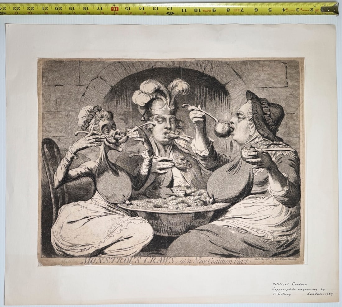 COPPER PLATE ENGRAVING - 1787 - JAMES GILLRAY - 2