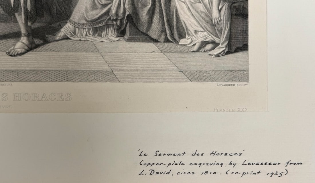 1925 Copper Engraving - Oath of the Horatii (Le Serment des Horaces) - 3