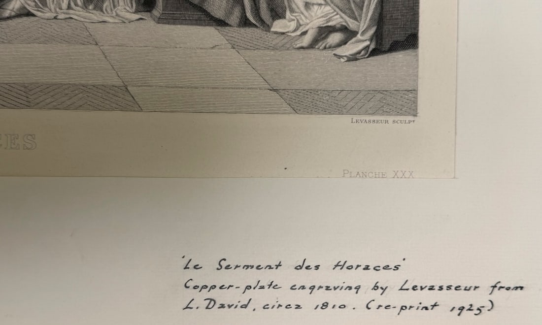 1925 Copper Engraving - Oath of the Horatii (Le Serment des Horaces) - 5