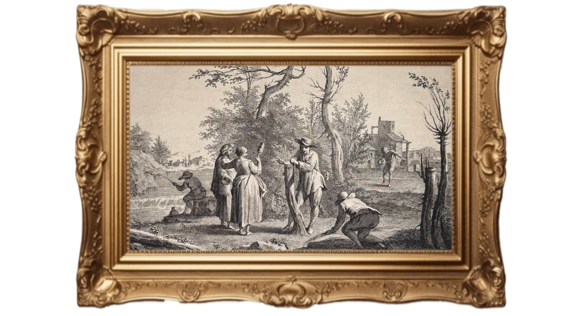 1750 copperplate engraving - "Marzo" (March) - Francesco Bartolozzi (1 of 5)