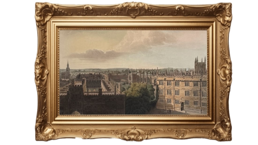 Hand-coloured aquatint engraving - Brazen-Nose College - OXFORD (1 of 5)