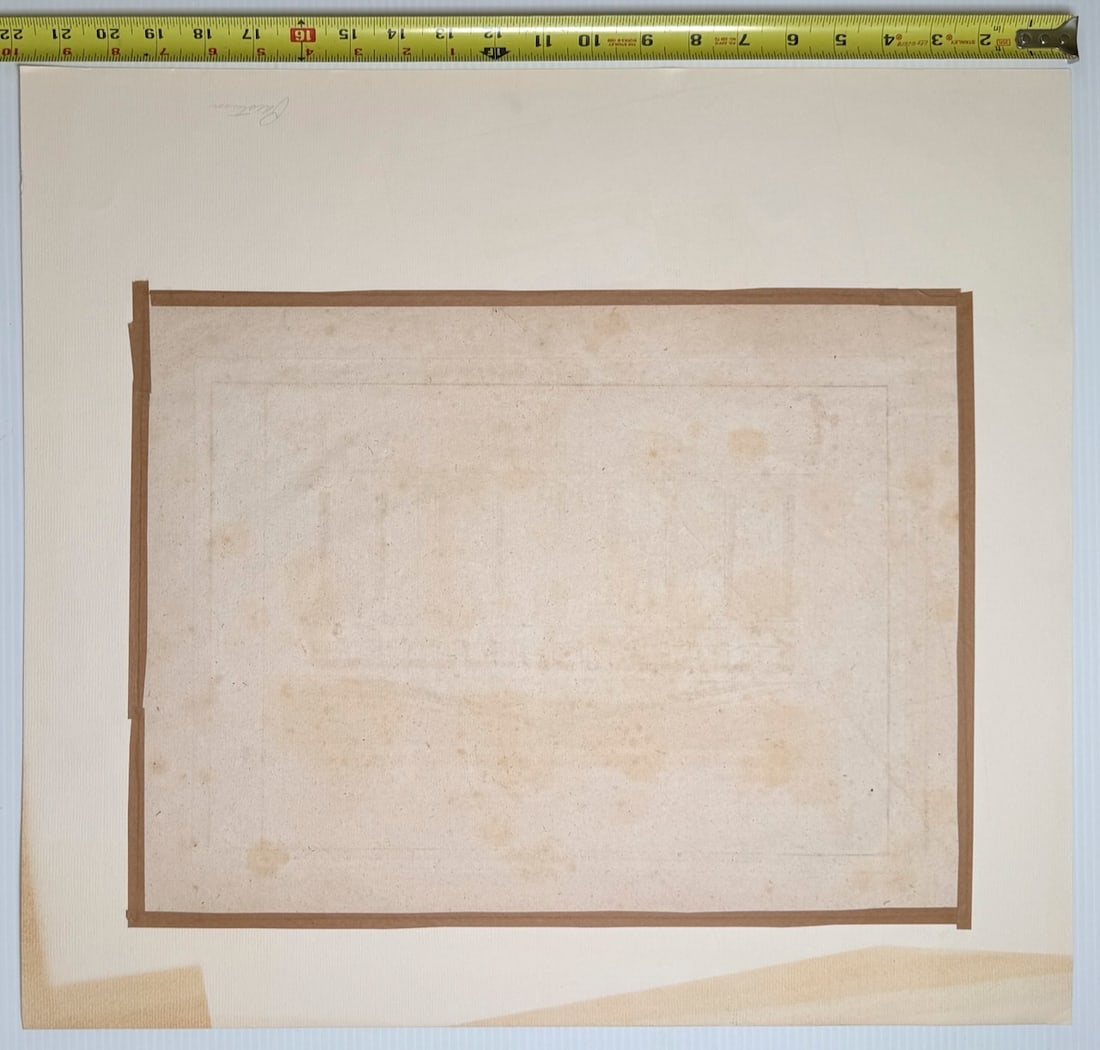 Architectural drawing depicts the elevation of a temple in Paestum - 3