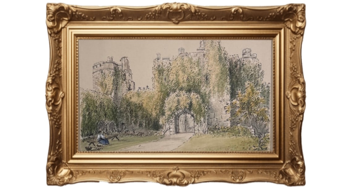 ORIGINAL ART - Interior of Bodiam Castle - M.D. WILLIS (1 of 7)