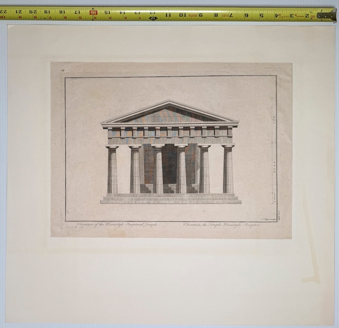 Architectural engraving - Elevation of the Hexastyle Peripteral Temple - 2