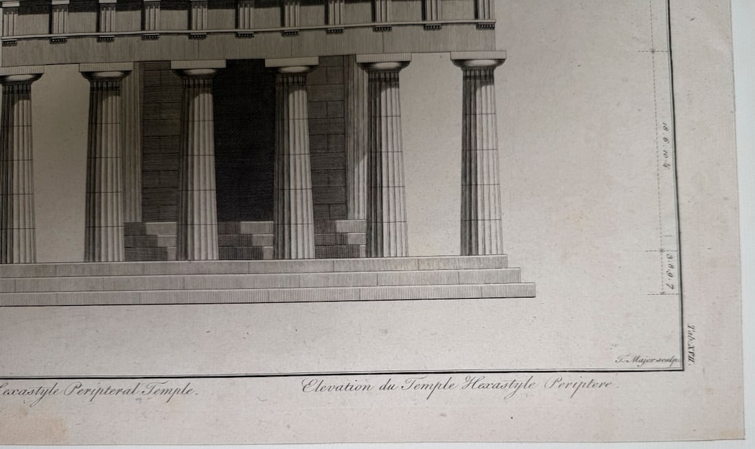 Architectural engraving - Elevation of the Hexastyle Peripteral Temple - 3