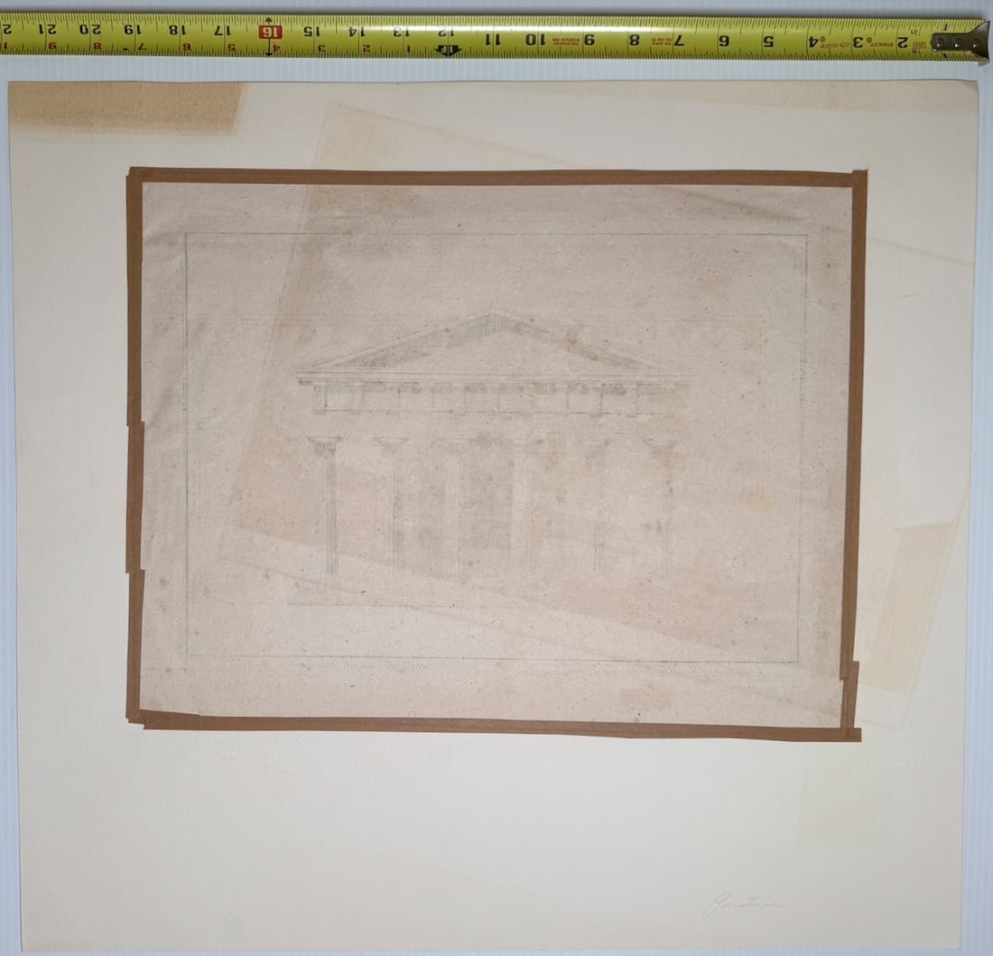 Architectural engraving - Elevation of the Hexastyle Peripteral Temple - 4