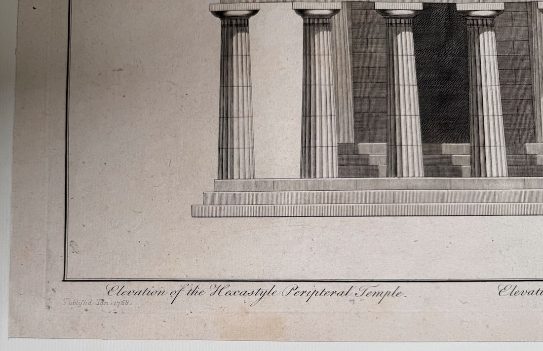 Architectural engraving - Elevation of the Hexastyle Peripteral Temple - 5