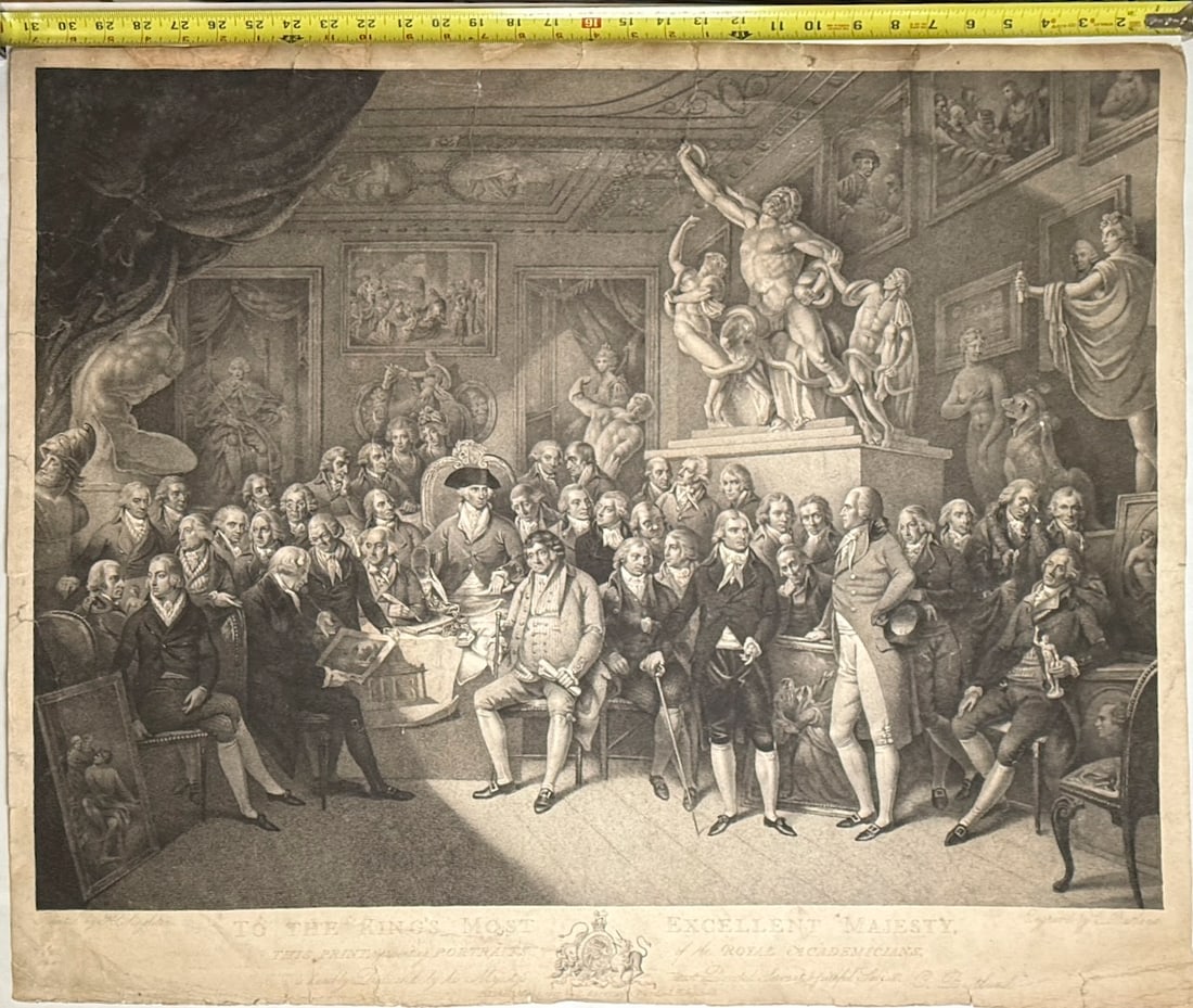 1802 TO THE KINGS MOST - engraving by Charles Bestland after a painting by Henry Singleton (1 of 5)
