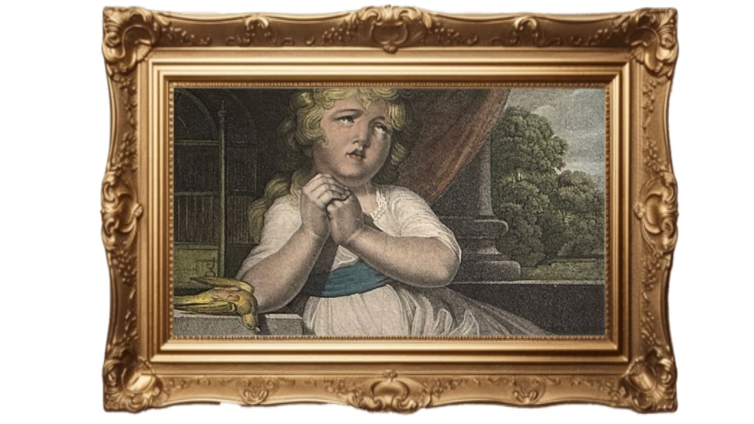 BETSY IN TROUBLE - Hand colored engraving 1799 (1 of 4)