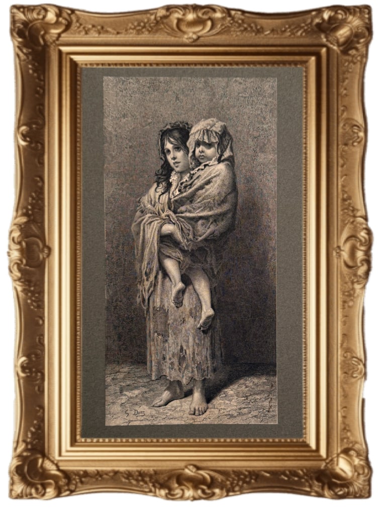 Homeless - Steel Engraving - Gustave Doré (1 of 3)