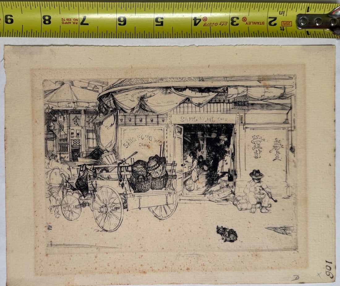 Oriental Shop (Plate B) by American artist John William Winkler (1 of 2)