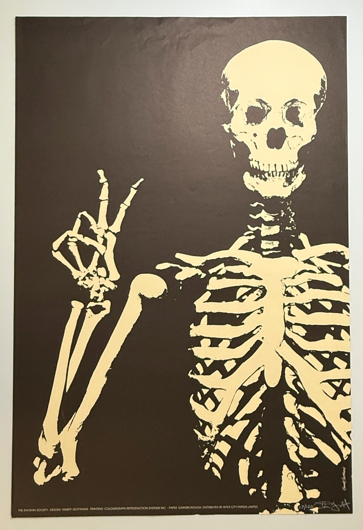 Original 1985 Peace poster by artist Chris Yaneff & Manfred Gotthans (1 of 3)