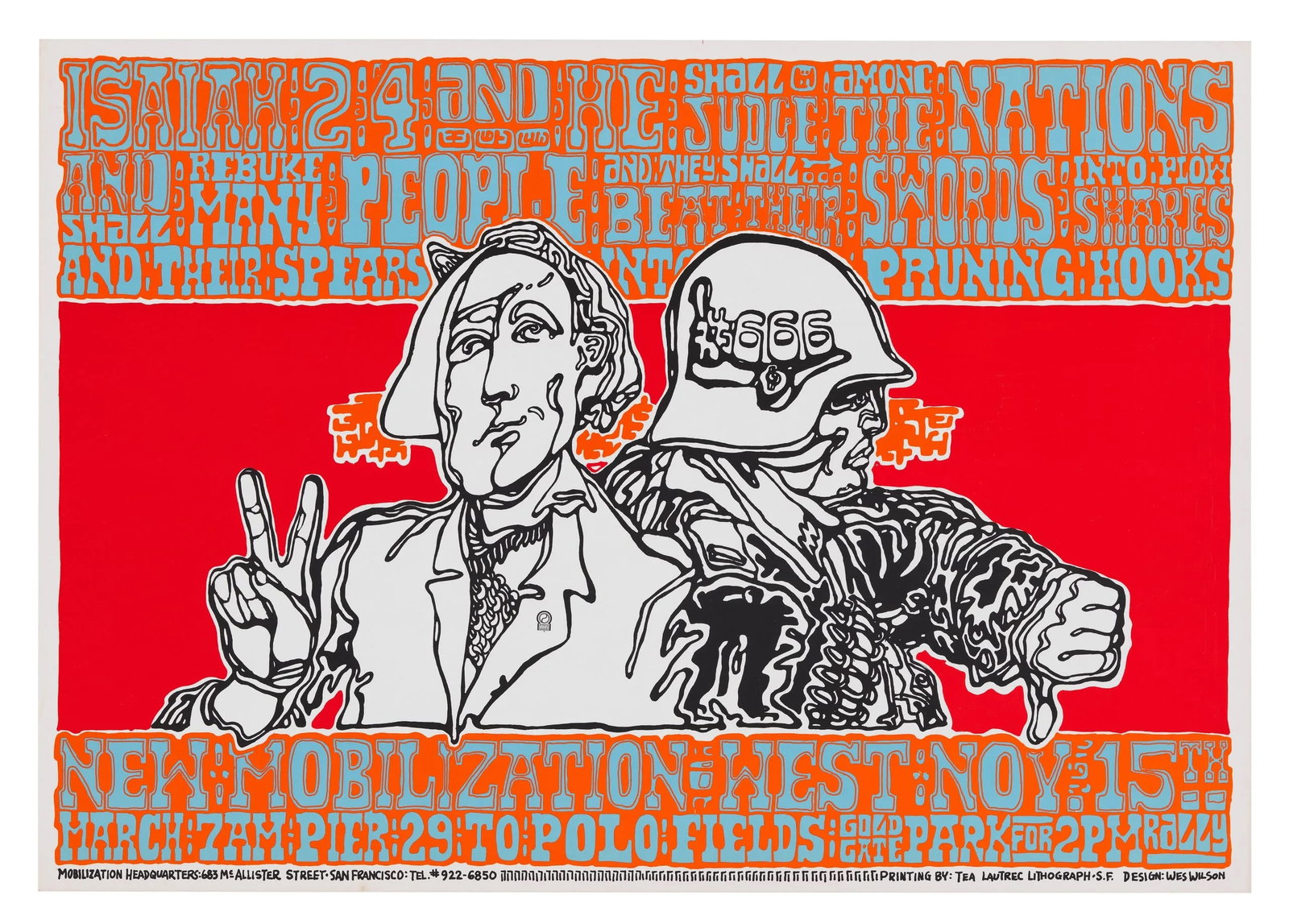 New Mobilization march 1969 ORIGINAL - Wes Wilson (1 of 1)
