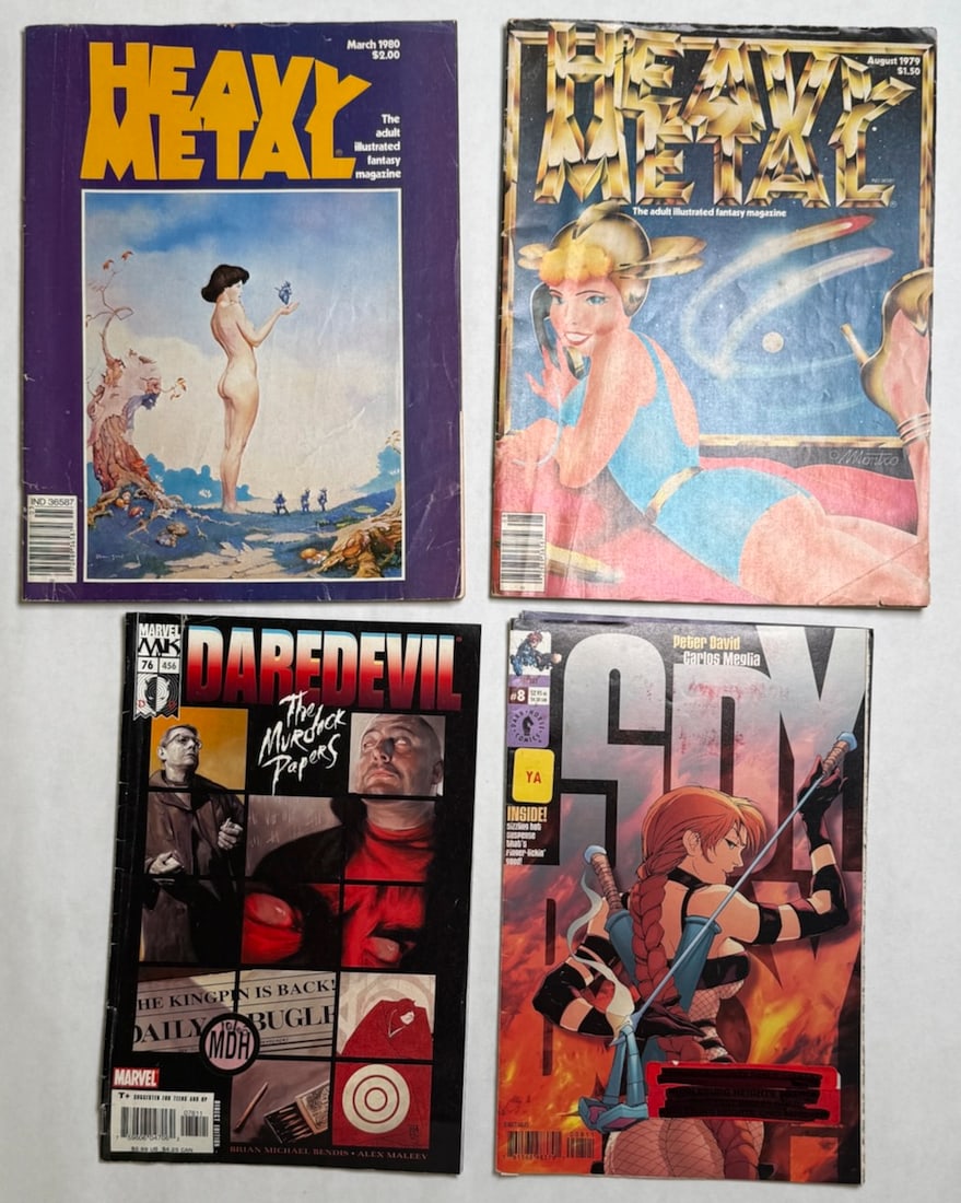 HEAVY METAL MAGAZINE, DAREDEVIL, SPY #8: HEAVY METAL MAGAZINE ($10), DAREDEVIL, SPY #8