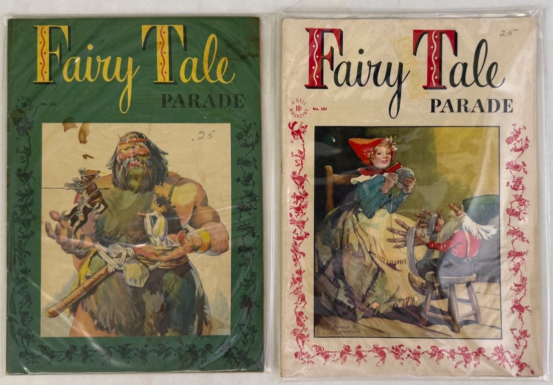 FAIRY TALE PARADE #8 (#114): FAIRY TALE PARADE. The first comic is Dell Four Color #114 Fairy Tale Parade comic book from 1946 featuring artwork by Walt Kelly. This issue is part of the Golden Age of comic books.The cover