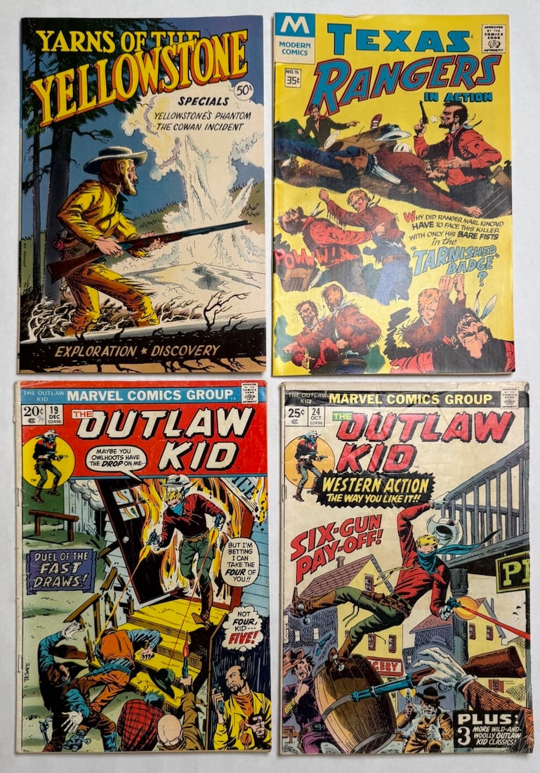 WESTERN COMIC SET WITH YARNS OF THE YELLOWSTONE: WESTERN COMIC SET WITH YARNS OF THE YELLOWSTONE, TEXAS RANGERS, THE OUTLAW KID