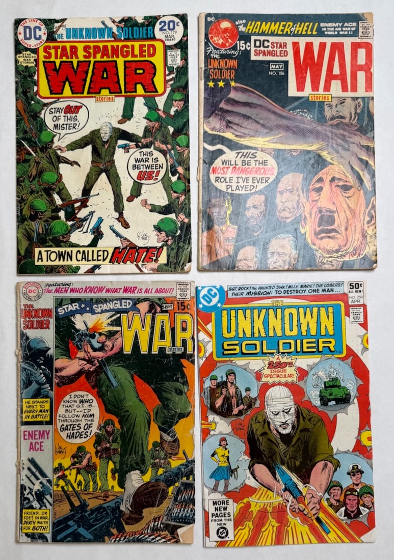 STAR SPANGLED WAR, THE UNKNOWN SOLDIER: STAR SPANGLED WAR #156 ($15), #152 ($12), THE UNKNOWN SOLDIER #250 ($10)