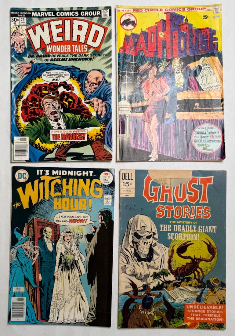 WEIRD WONDER TALES #20, MADHOUSE #95: WEIRD WONDER TALES #20 ($15), MADHOUSE #95 ($8), THE WITCHING HOUR, GHOST STORIES, TORN COVER