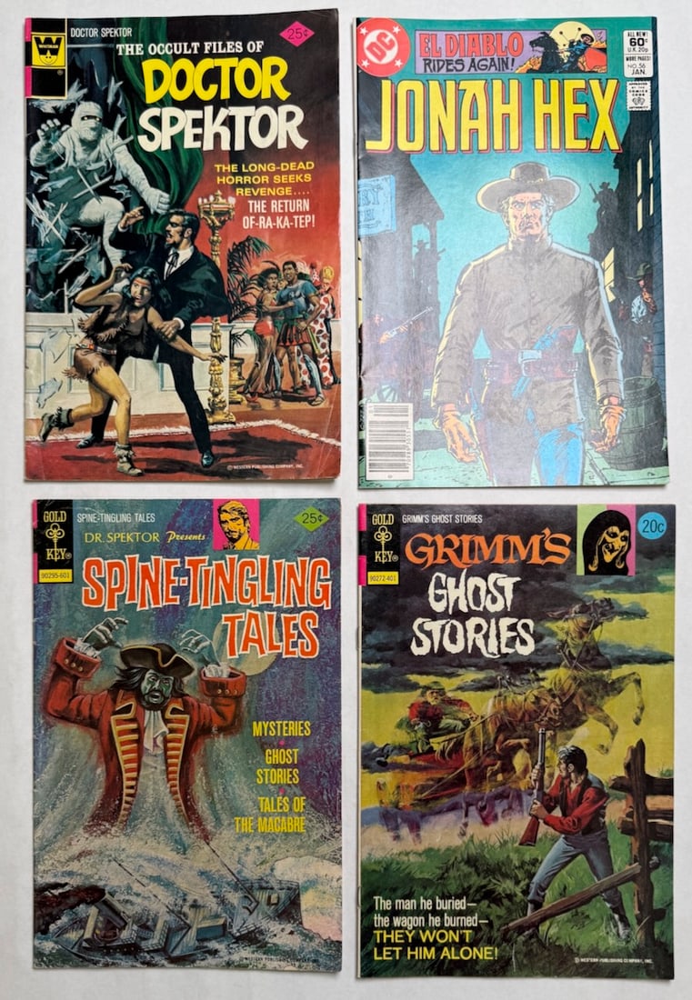 DOCTOR SPEKTOR, JONAH HEX, SPINE-TINGLING TALES, GRIMM’S GHOST STORIES: DOCTOR SPEKTOR ($15), JONAH HEX, SPINE-TINGLING TALES, GRIMM’S GHOST STORIES