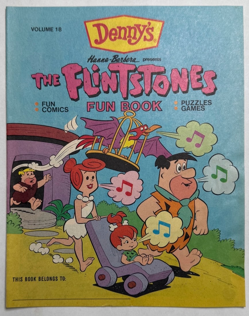 DENNY’S HANNA-BARBERA THE FLINTSTONES FUN BOOK: DENNY’S HANNA-BARBERA THE FLINTSTONES FUN BOOK VOL #18 - WITH NO WRITING IN IT