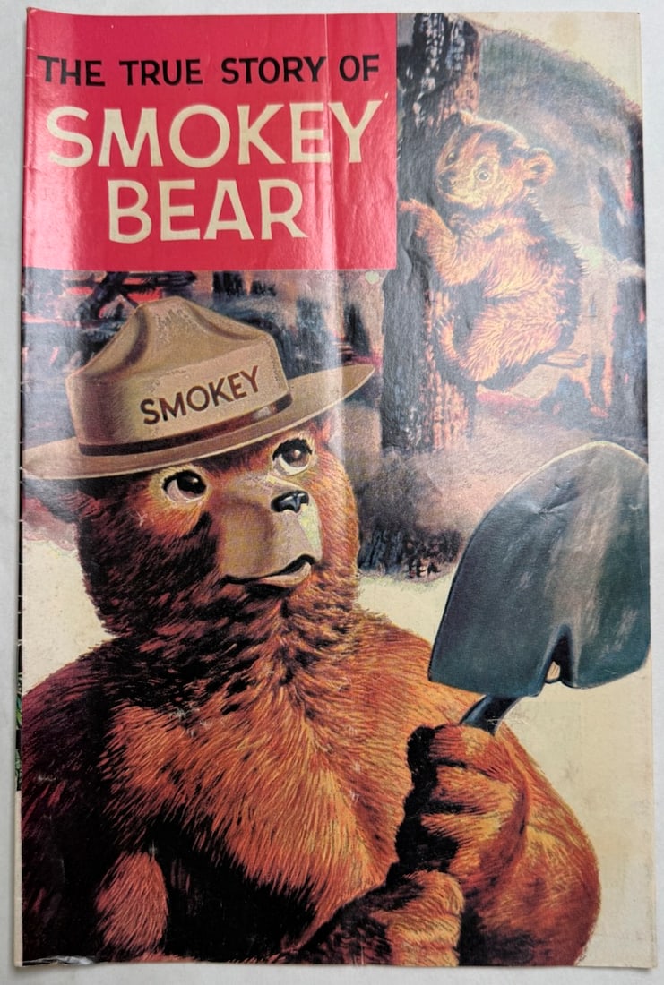 1969 - THE TRUE STORY OF SMOKEY BEAR: 1969 - THE TRUE STORY OF SMOKEY BEAR. The True Story of Smokey Bear is a 16-page comic book published in 1969 by Western Publishing Co. that depicts the origin of the iconic fire prevention mascot. It