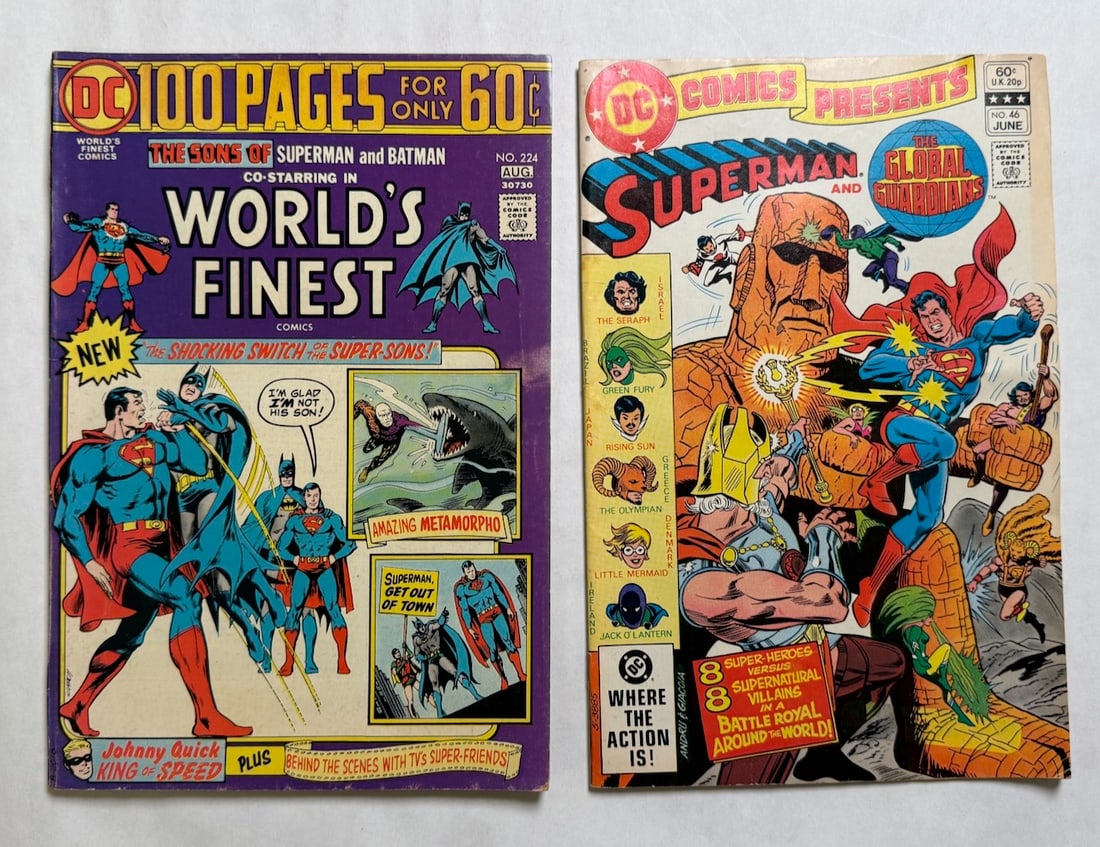 WORLD’S FINES #224: WORLD’S FINES #224 ($15), SUPERMAN AND THE GLOBAL GUARDIANS