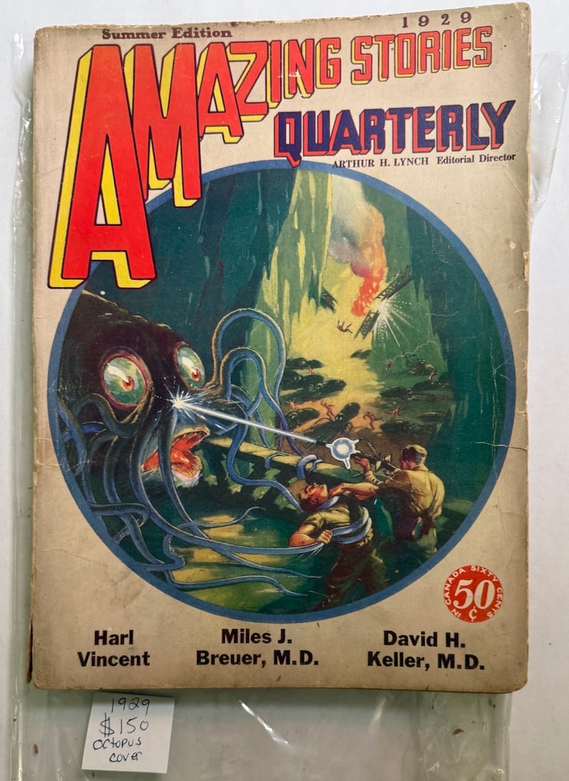 1929 AMAZING STORIES QUARTERLY: 1929 AMAZING STORIES QUARTERLY WITH OCTOPUS COVER - SUMMER EDITION