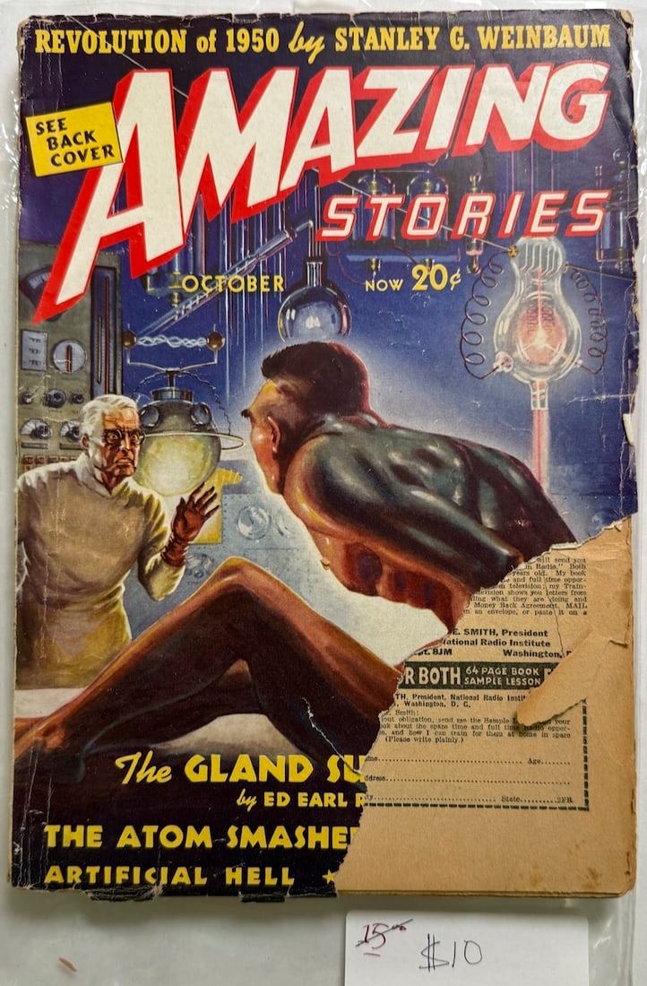 AMAZING STORIES: AMAZING STORIES WITH TORN COVER