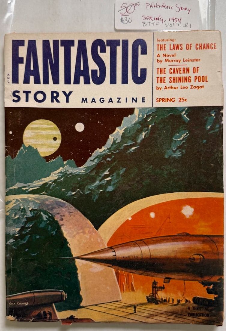 1954 FANTASTIC STORY MAGAZINE: 1954 FANTASTIC STORY MAGAZINE - SCIENCE FICTION SPACESHIP COVER