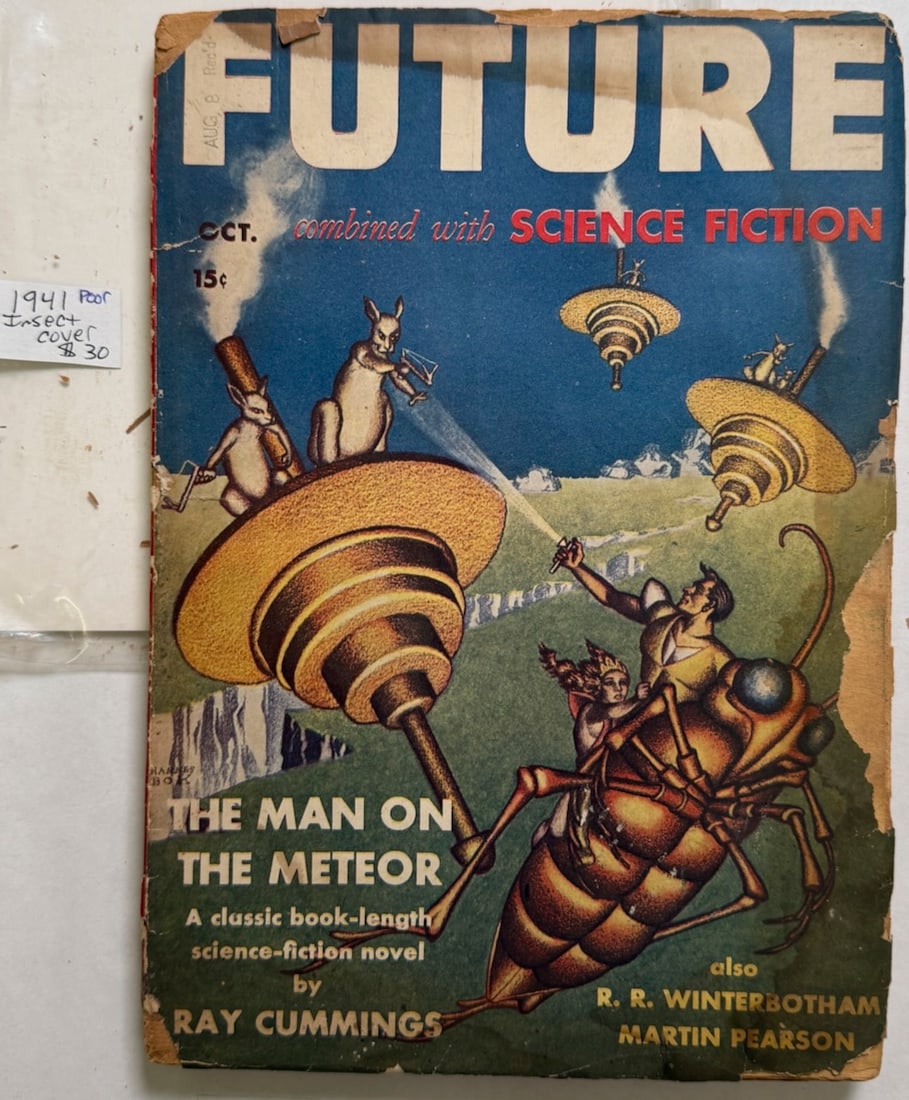 1941 FUTURE COMBINED WITH SCIENCE FICTION: 1941 FUTURE COMBINED WITH SCIENCE FICTION POOR COVER - BUT GREAT INSECT ART